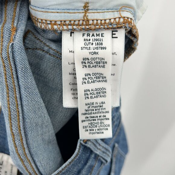 FRAME Women's Le High Rise Straight Leg Blue Denim Casual Jeans Size 28 - Picture 8 of 8